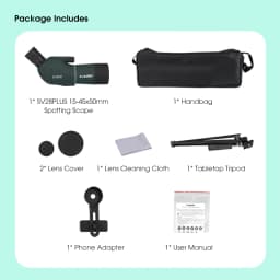 Svbony SV28plus 50/60/70mm Spotting Scope Powerful Zoom Telescope Long Range PORRO Prism Suit Archery Target Shooting Camping