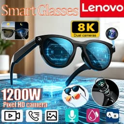 Lenovo 2026 8K AI Smart Glasses HD Color Changing Chat GPT 1200MP Translate Camera Bluetooth Call Voice Assistant Music Control