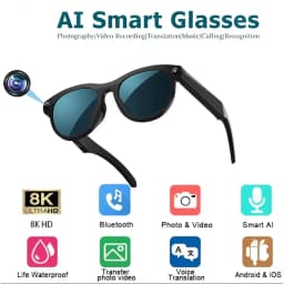 Lenovo 2026 8K AI Smart Glasses HD Color Changing Chat GPT 1200MP Translate Camera Bluetooth Call Voice Assistant Music Control