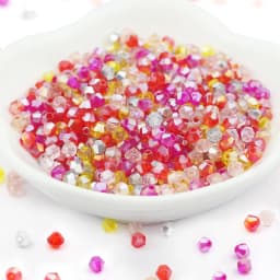 3mm 200-piece Assortment of Glass Diamond-Shaped Beads in Various Colors for Handmade DIY Jewelry Making and Beadwork Accessorie