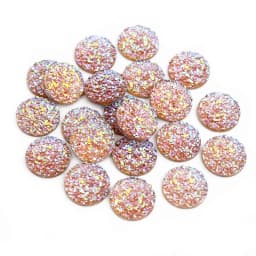 Fashion 40pcs 8mm 10mm 12mm Mix Colors Druzy Natural Stone Convex Flat back Resin Cabochons Jewelry Accessories Supplies