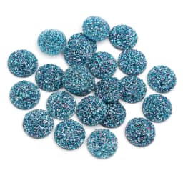 Fashion 40pcs 8mm 10mm 12mm Mix Colors Druzy Natural Stone Convex Flat back Resin Cabochons Jewelry Accessories Supplies