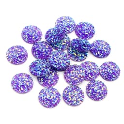 Fashion 40pcs 8mm 10mm 12mm Mix Colors Druzy Natural Stone Convex Flat back Resin Cabochons Jewelry Accessories Supplies