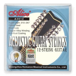 Alice A2012 12 Strings Acoustic Guitar Strings 010-027 Musical Instrument Guitar Parts Accessories 12 Guitarrra Strings 1 Set