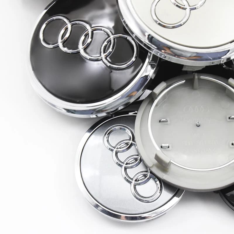 4pcs For Audi Q3 Q4 Q5 Q7 S3 S4 S5 S6 S7 TT A1 A2 A3 A4 A5 A6 A7 Q2 60mm 61mm 68mm 69mm Car Wheel Center Cap Hub Covers Badge