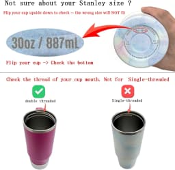 30oz Flip Straw Lid for Stanley 2.0 Tumbler Leak Proof Lid Replacement No Spill Cover for Stanley Cup Accessories
