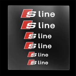 6PCS Car Brake Caliper Sticker Heat Resistant Decal For Quattro For Audi Sline RS A3 A4 B8 8P 8V B6 A5 A6 C7 Q5 B9 B7 C6 A1 Q7 Q