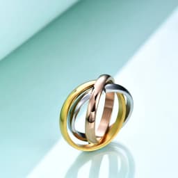 Stainless Steel Wholesale Hot Girl Women Finger Rings Creative Three Colors In One Ring For Women Titanium Steel Ornament