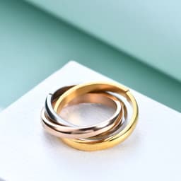 Stainless Steel Wholesale Hot Girl Women Finger Rings Creative Three Colors In One Ring For Women Titanium Steel Ornament