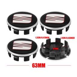 4Pcs 55/63MM Wheel Center Hub Caps Rims Cover Badge Car Accessories For Seat Cupra Ateca Ibiza 6f Leon Mk2 FR E-Racer Formentor