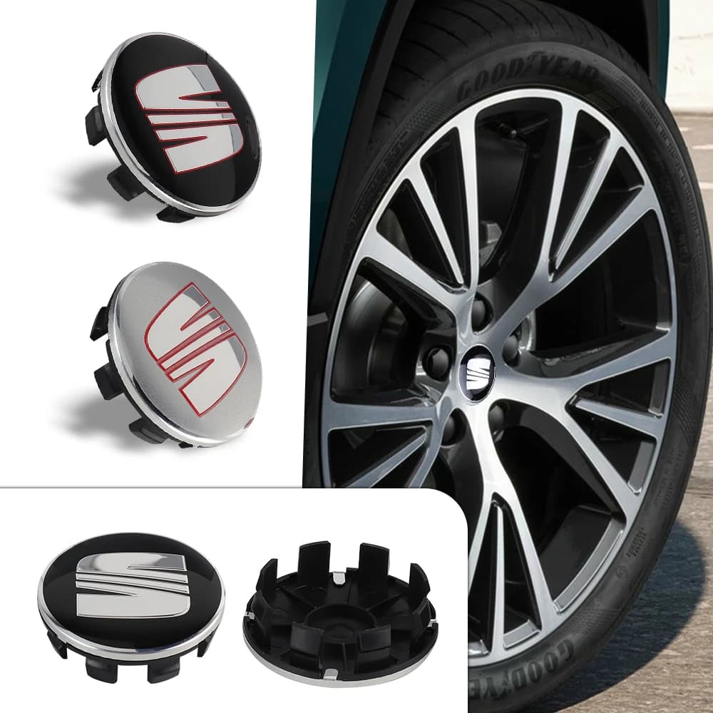4Pcs 55/63MM Wheel Center Hub Caps Rims Cover Badge Car Accessories For Seat Cupra Ateca Ibiza 6f Leon Mk2 FR E-Racer Formentor