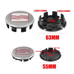 4Pcs 55/63MM Wheel Center Hub Caps Rims Cover Badge Car Accessories For Seat Cupra Ateca Ibiza 6f Leon Mk2 FR E-Racer Formentor