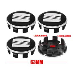 4Pcs 55/63MM Wheel Center Hub Caps Rims Cover Badge Car Accessories For Seat Cupra Ateca Ibiza 6f Leon Mk2 FR E-Racer Formentor