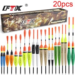FTK Fishing Float Set 20PCS Chinese Hook Buoy Professional Vertical Buoy Accessories Multi Function Lure Float Pesca