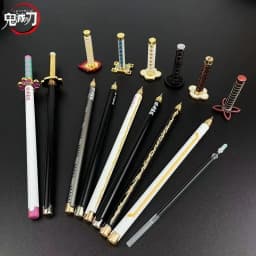 New 17 Styles Japan Anime Demon Slayer Model Gel Pen 0.5mm Black Refill Cosplay Prop Kid Student Gift Slayer Sword