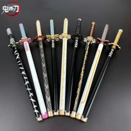 New 17 Styles Japan Anime Demon Slayer Model Gel Pen 0.5mm Black Refill Cosplay Prop Kid Student Gift Slayer Sword
