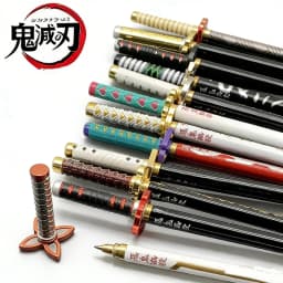 New 17 Styles Japan Anime Demon Slayer Model Gel Pen 0.5mm Black Refill Cosplay Prop Kid Student Gift Slayer Sword