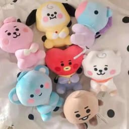 BT21-Chimmy Cooky Koya Shooky Tata Anime Peripheral,Cute Cartoon Keychain Backpack Decor,Personality Doll Pendant for Fans