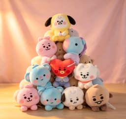 BT21-Chimmy Cooky Koya Shooky Tata Anime Peripheral,Cute Cartoon Keychain Backpack Decor,Personality Doll Pendant for Fans