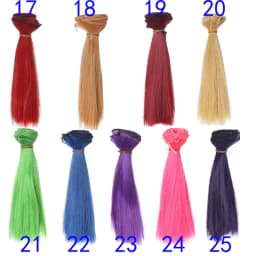 1pcs Wig Refires Bjd Hair 15cm*100CM Black Gold Brown Green Pink Color Straight Wig Hair for 1/3 1/4 BJD Diy