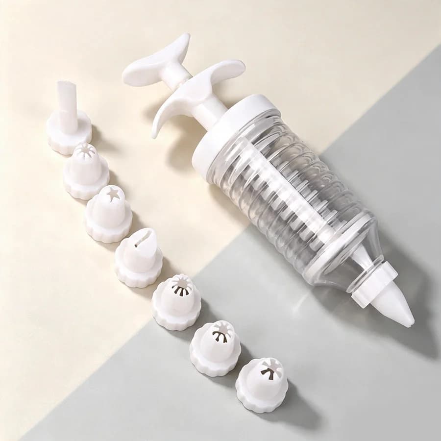 Delicate Cake Decorating Icing Piping Cream Syringe Tips 8 Nozzles Set Tool for Kitchen Baking Use