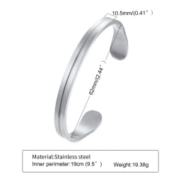 MEN TWISTED C BANGLE WITH SMALL WRIST MOBIUS BRACELET ANTIQUE SILVER COLOR STACKING CUFF BANGLE STAINLESS STEEL UNISEX JEWELRY
