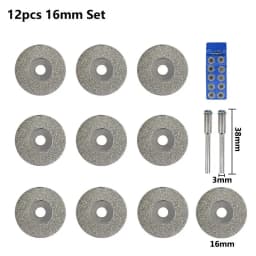 XCAN 10pcs 16-60mm Diamond Saw Blade Mini Diamond Grinding Wheel Circular Saw Blade for Dremel Rotary Tool Mini Cutting Disc
