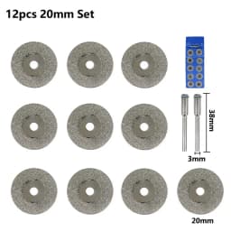 XCAN 10pcs 16-60mm Diamond Saw Blade Mini Diamond Grinding Wheel Circular Saw Blade for Dremel Rotary Tool Mini Cutting Disc