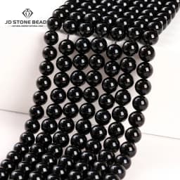 Natural Stone Bead Black Tourmaline Round Loose Spacer Gemstone 4 6 8 10 12mm For Jewelry Making Diy Bracelet Necklace Accessory