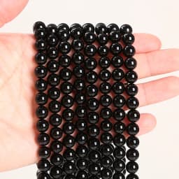 Natural Stone Bead Black Tourmaline Round Loose Spacer Gemstone 4 6 8 10 12mm For Jewelry Making Diy Bracelet Necklace Accessory
