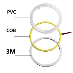 1Pair COB Angel Eyes Halo Rings For LED Car Motorcycle Scooter Headlights 12V With Cover 60mm 80mm 120mm 70mm 90mm 100mm 110mm