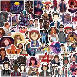 Randon 50pcs Sci-fi Thriller American Stranger Things Water Cup Notebook Suitcase Waterproof Decorative Graffiti Stickers