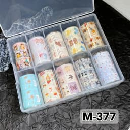 10 Rolls New Design Fresh Nail Foils for Transfer Paper Sticker Plaid Sliders Denim Nails Wraps DIY Bowknot Nail Art Decorations