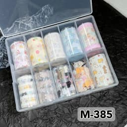 10 Rolls New Design Fresh Nail Foils for Transfer Paper Sticker Plaid Sliders Denim Nails Wraps DIY Bowknot Nail Art Decorations