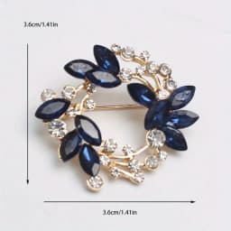 High-end exquisite leaf ring rhinestone brooch corsage collar pin pin jewelry clothing accessories