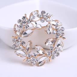 High-end exquisite leaf ring rhinestone brooch corsage collar pin pin jewelry clothing accessories