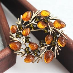 High-end exquisite leaf ring rhinestone brooch corsage collar pin pin jewelry clothing accessories