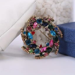 High-end exquisite leaf ring rhinestone brooch corsage collar pin pin jewelry clothing accessories