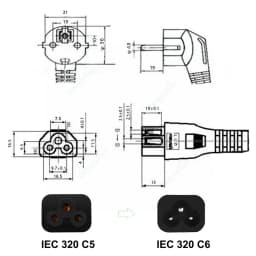 EU Plug Power Cable IEC C5 C13 Power Adapter Extension Cord For Asus Dell HP Notebook TV Monitor PC Computer Printer PC Laptop