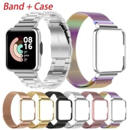 Strap+Case Protector for Redmi Watch 2 Lite Metal Bracelet for Xiaomi Watch Lite Strap for Redmi Watch 3 Active Band Cover