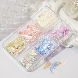 1 Box Natural Nails Abalone Shell Fragments Flakes Glitter 3D Nail Art Decoration Charm Slice Sequins Manicure Supplies Set