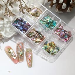 1 Box Natural Nails Abalone Shell Fragments Flakes Glitter 3D Nail Art Decoration Charm Slice Sequins Manicure Supplies Set