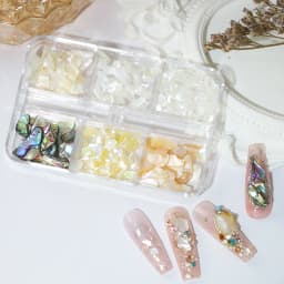 1 Box Natural Nails Abalone Shell Fragments Flakes Glitter 3D Nail Art Decoration Charm Slice Sequins Manicure Supplies Set
