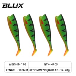 BLUX BLOD SHAD 80mm 105mm Soft Fishing Lure Jighead Black Tail Minnow Artificial Silicone Bait Saltwater Sea Bass Swimbait Gear