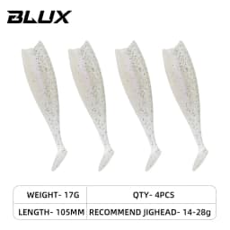 BLUX BLOD SHAD 80mm 105mm Soft Fishing Lure Jighead Black Tail Minnow Artificial Silicone Bait Saltwater Sea Bass Swimbait Gear