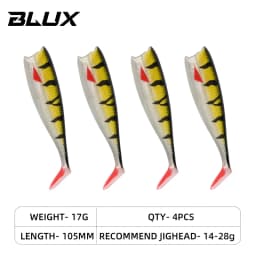 BLUX BLOD SHAD 80mm 105mm Soft Fishing Lure Jighead Black Tail Minnow Artificial Silicone Bait Saltwater Sea Bass Swimbait Gear