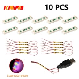 10PCS 0.8mm Pin RGB LED For LEGO Building Blocks USB Lamp DIY Street Light City Electric Decorate 1X1 Brick Compatible All Brand