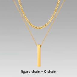 Vnox 3D Vertical Bar Necklaces for Men, Layering Stainless Steel Geometric Pendant, Layered Wheat Rope Cuban Chain, Boy Collar
