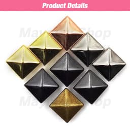 100Pcs 6-12mm Metal Rivets Square Spike Studs Pyramid Rivets For Leathercraft/Clothes/Shoes/Bags/Belt Punk DIY