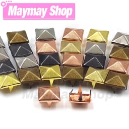 100Pcs 6-12mm Metal Rivets Square Spike Studs Pyramid Rivets For Leathercraft/Clothes/Shoes/Bags/Belt Punk DIY